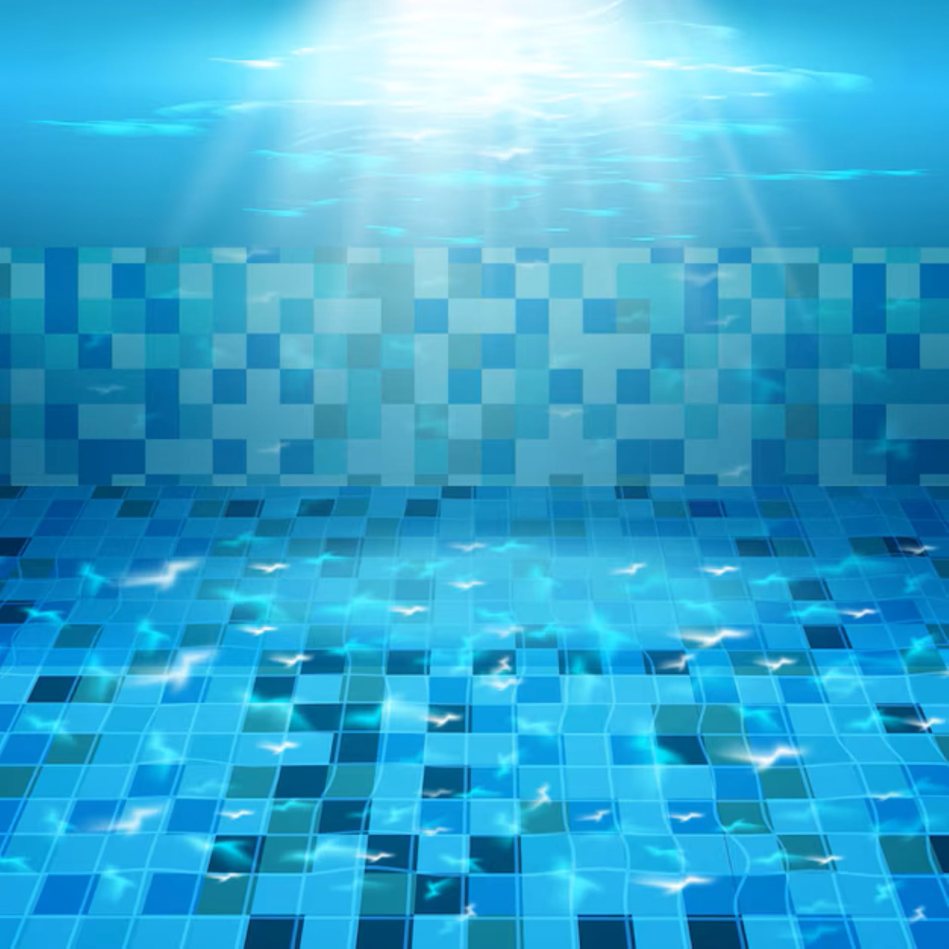 Piscina com água azul